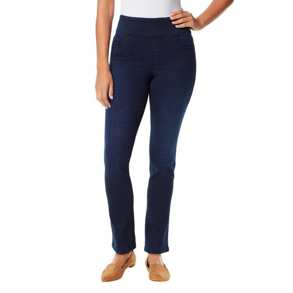 NWT Gloria Vanderbilt Amanda Pull On High Rise Jeans 30142741 Kansas Blue 10 - Picture 1 of 9